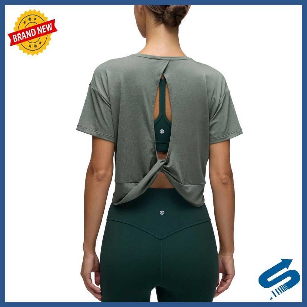 Open Back Crop Top - Soft Moisture-Wicking Yoga Shirt - Loose Fit